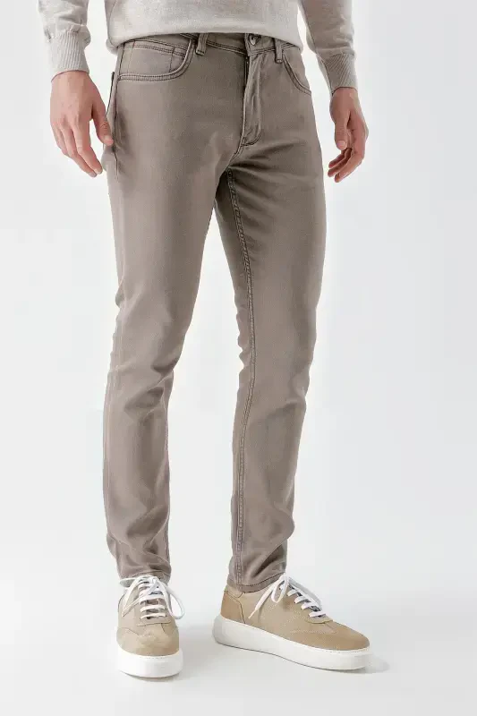 Modazone Erkaklar Norka Mavsumiy Paxta 5 cho'ntak Slim Fit Jins shim - 1