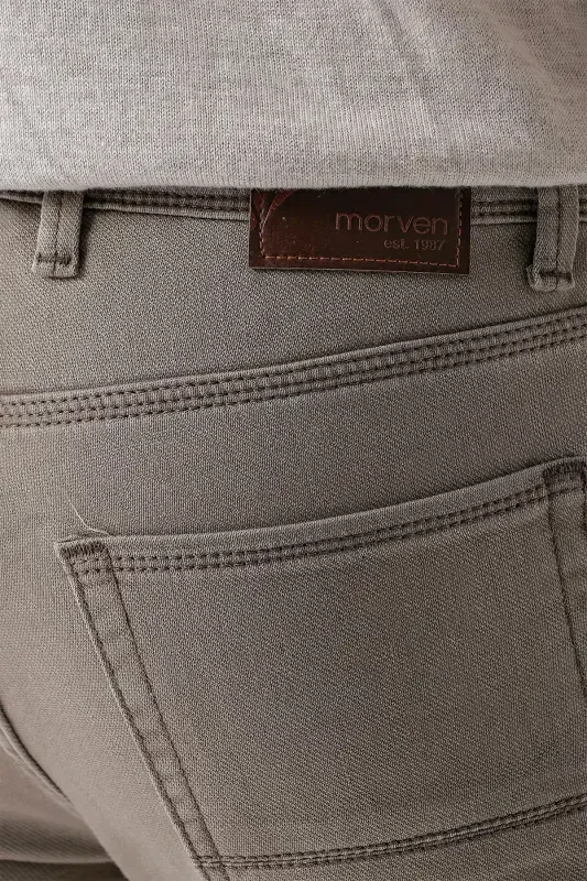 Modazone Erkaklar Norka Mavsumiy Paxta 5 cho'ntak Slim Fit Jins shim - 5