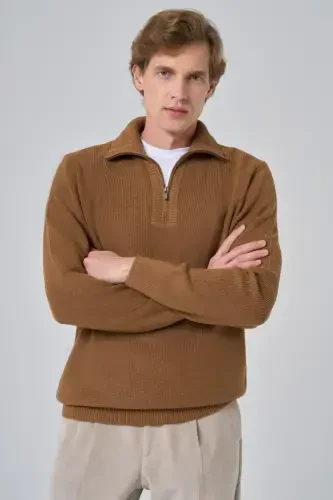 Modazone Erkaklar norkali Trend Bato bo'yin Dynamic Fit Qulay Kesimli Trikotaj - 1