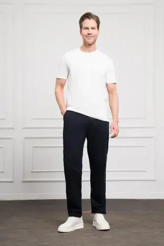 Modazone Erkaklar oq trendli velosiped yoqasi paxta dinamik fit futbolka - MORVEN (1)