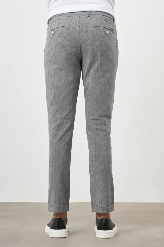 Modazone Erkaklar Qora Paxta Zig'ir Trend Ipli Jogger Slim Fit Sport Shim - 3