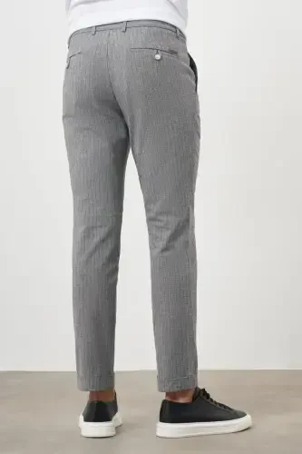 Modazone Erkaklar Qora Paxta Zig'ir Trend Ipli Jogger Slim Fit Sport Shim - 4