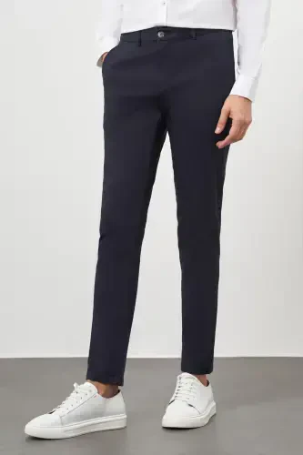 Modazone erkaklar to‘q ko‘k chino slim fit shim - 4