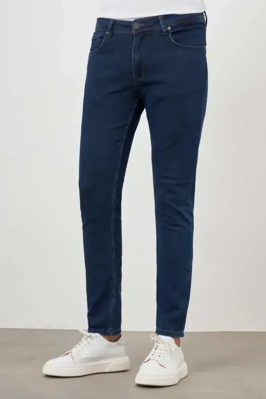 Modazone Erkaklar To'q ko'k Denim 5 cho'ntak Slim Fit Jinsi Shim - 2