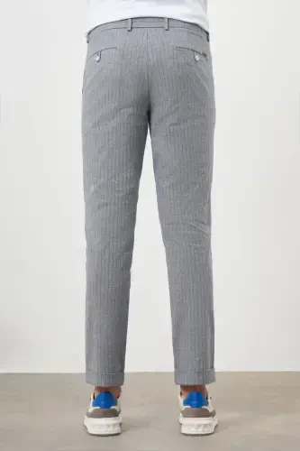 Modazone Erkaklar To'q ko'k Paxta Zig'ir Trend İpli Jogger Slim Fit Sport Shim - 3