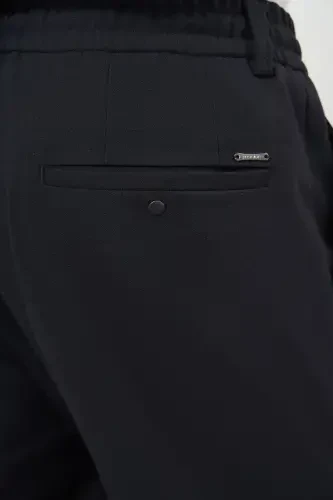 Modazone Erkaklar To'q ko'k Poliviskon Trend Ipli Jogger Slim Fit Sport Shim - 4