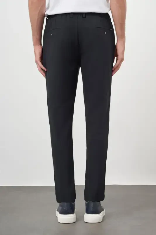 Modazone Erkaklar To'q ko'k Poliviskon Trend Ipli Jogger Slim Fit Sport Shim - 5