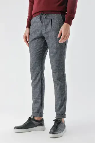 Modazone Erkaklar To'q ko'k Poliviskoz Trend Ipli Jogger Slim Fit Sport Shim - 1