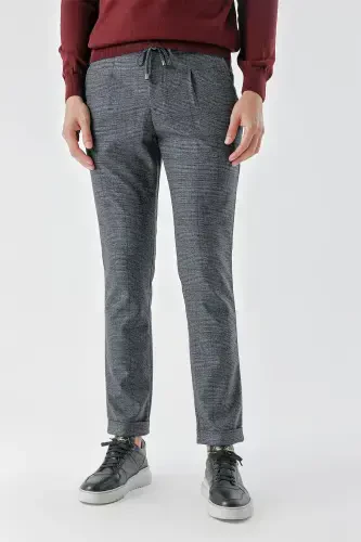 Modazone Erkaklar To'q ko'k Poliviskoz Trend Ipli Jogger Slim Fit Sport Shim - 3