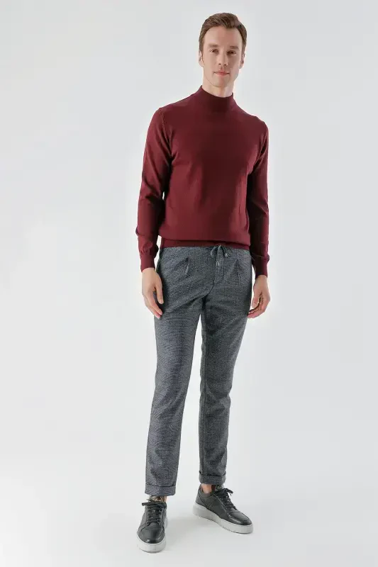 Modazone Erkaklar To'q ko'k Poliviskoz Trend Ipli Jogger Slim Fit Sport Shim - 6