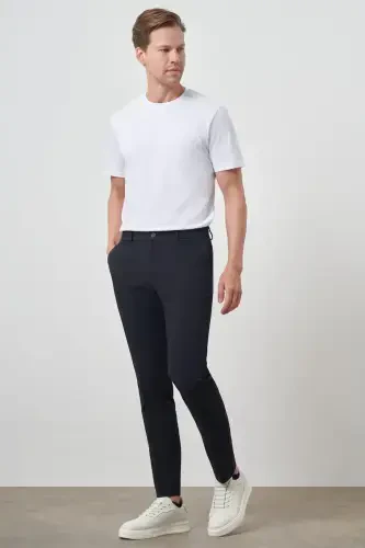 Modazone Erkaklar To'q ko'k Polyester Rezinkali Trend Slim Fit Shim - 2