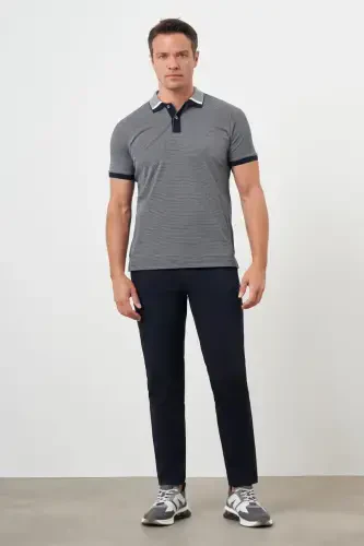 Modazone Erkaklar to'q ko'k Trend Polo yoqali Dynamic Fit futbolka - 5