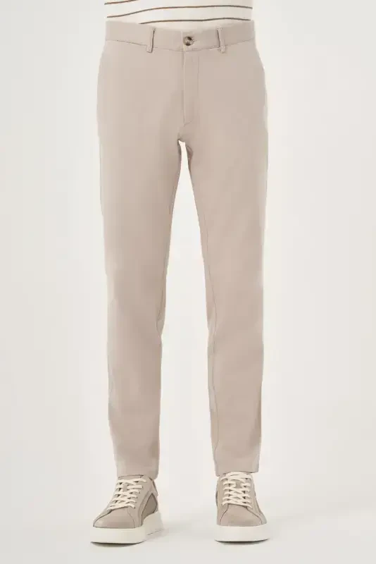 Modazone Erkaklar Tosh Yozgi Paxta Yon Cho'ntak Slim Fit Chino Shim - MORVEN