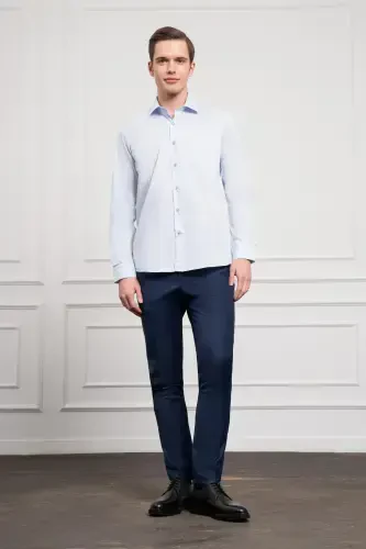 Morven Erkek A. MAVİ Basic Regular Fit Sert Yaka Cepli Gömlek - 2