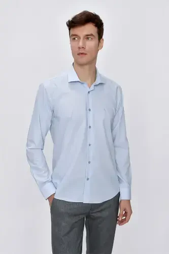 Modazone Erkek A. MAVİ Basic Slim Fit Dar Kesim Gömlek - MORVEN (1)