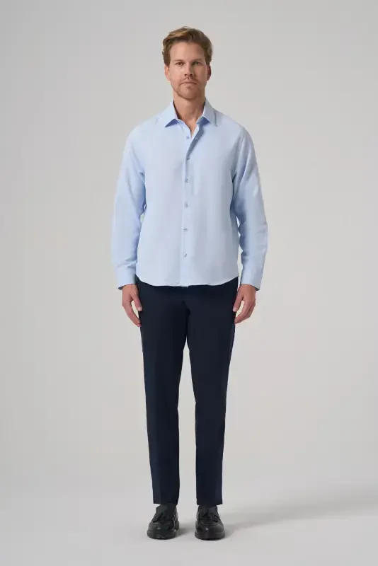 Morven Erkek A. MAVİ Trend Dynamic Fit Sert Yaka Gömlek - 4