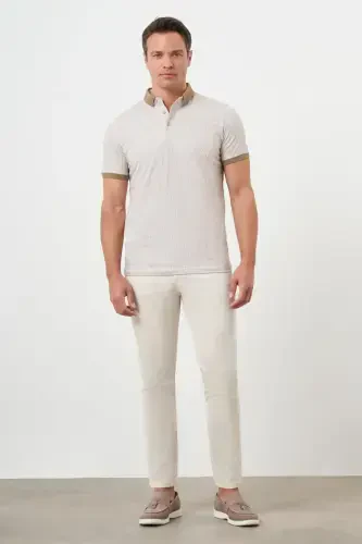 Morven Erkek AÇIK KAHVE Trend Compact Rotasyon Baskı Pike Polo Yaka T-Shirt - 4