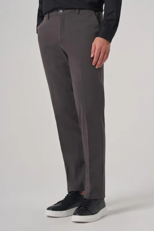 Morven Erkek Antrasit Pamuk Trend Dynamic Fit Chino Pantolon - MORVEN