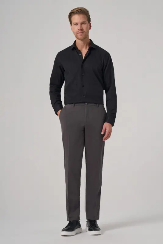 Morven Erkek Antrasit Pamuk Trend Dynamic Fit Chino Pantolon - 3