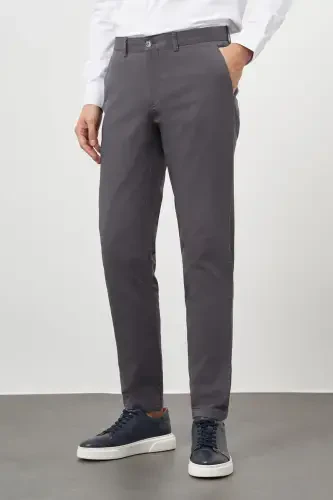 Morven Erkek Antrasit Pamuk Yan Cep Slim Fit Chino Pantolon - MORVEN (1)