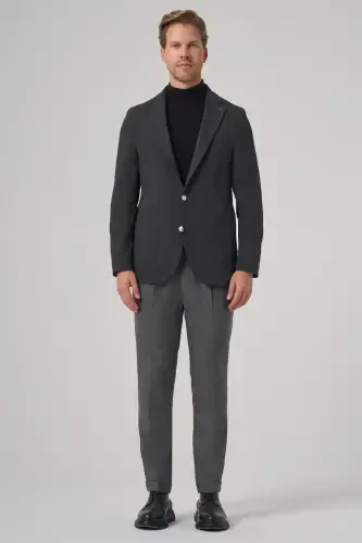 Morven Erkek Antrasit Trend Slim Fit Mono Yaka Ceket - 4