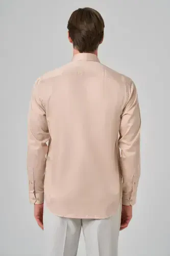 Morven Erkek Bej Dynamic Fit Sert Yaka Gömlek - 5