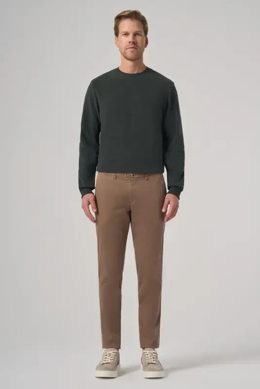 Morven Erkek Bej Pamuk Trend Slim Fit Chino Pantolon - 3