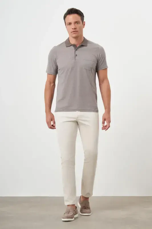 Morven Erkek Bej Trend Cepli Polo Yaka T-Shirt - 4