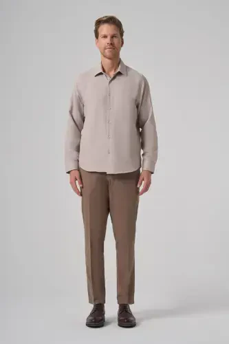 Morven Erkek Bej Trend Dynamic Fit Sert Yaka Gömlek - 4