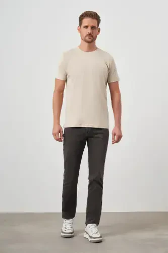 Morven Erkek Bej Trend Polo Yaka Cepli Classic Regular Fit T-Shirt - 4