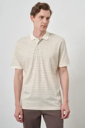 Morven Erkek Bej Trend Polo Yaka T-Shirt - MORVEN (1)