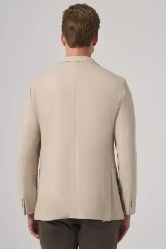 Morven Erkek Bej Trend Slim Fit Mono Yaka Ceket - 5