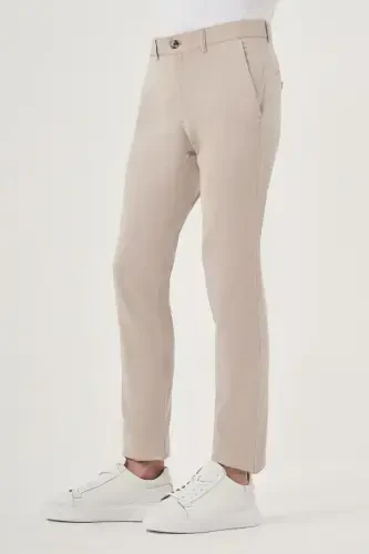 Morven Erkek Bej Yazlık Pamuk Yan Cep Slim Fit Chino Pantolon - 2