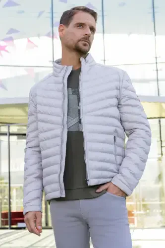 Morven Erkek Beyaz Su İtici Rüzgar Geçirmez Dynamic Fit Rahat Kesim Şişme Mont - MORVEN (1)