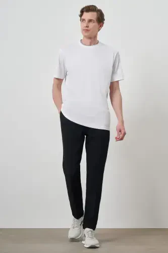 Morven Erkek Beyaz Trend Bisiklet Yaka T-Shirt - MORVEN (1)