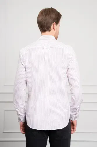 Morven Erkek Bordo Pamuk Trend Dynamic Fit Rahat Kesim Gömlek - 5