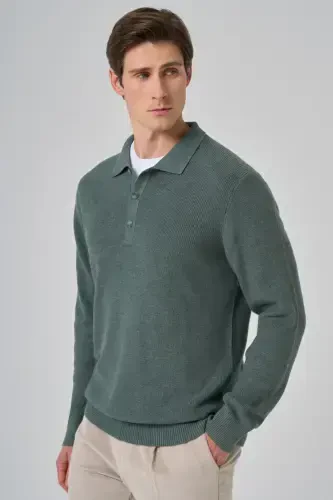 Morven Erkek Çağla Yeşili Trend Polo Yaka Dynamic Fit Rahat Kesim Triko - MORVEN (1)