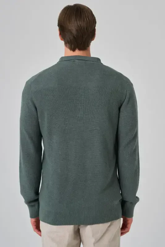 Morven Erkek Çağla Yeşili Trend Polo Yaka Dynamic Fit Rahat Kesim Triko - 5