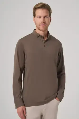 Morven Erkek Çağla Yeşili Trend Polo Yaka Rayon Sweatshirt - MORVEN (1)