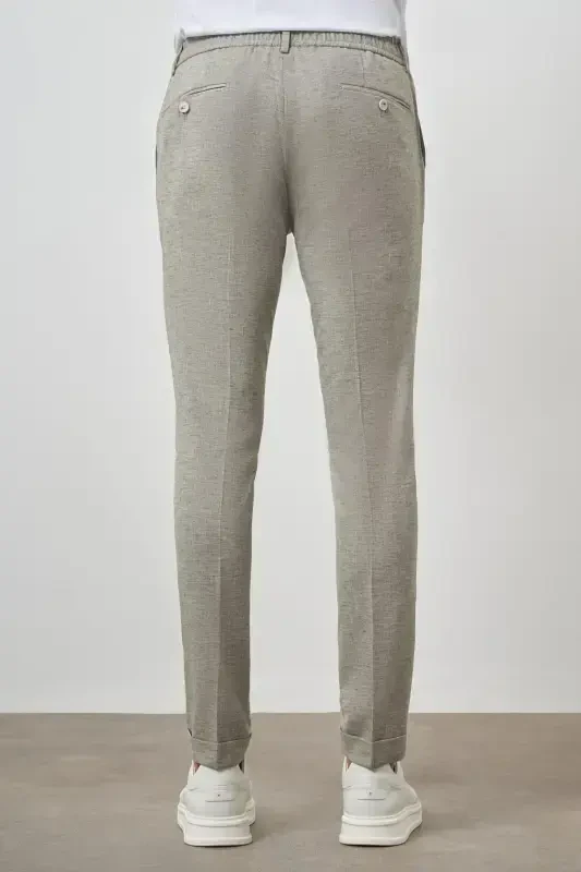 Morven Erkek Çağla Yeşili Trend Tam Lastikli Slim Fit Pantolon - 5