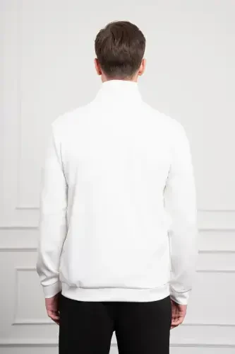 Morven Erkek Ekru Femuarlı Bato Yaka Dynamic Fit Rahat Kesim Sweatshirt - 5