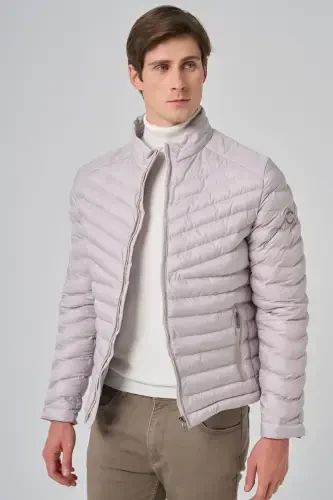 Morven Erkek Ekru Polyester Kısa Kapitone Mont - MORVEN (1)