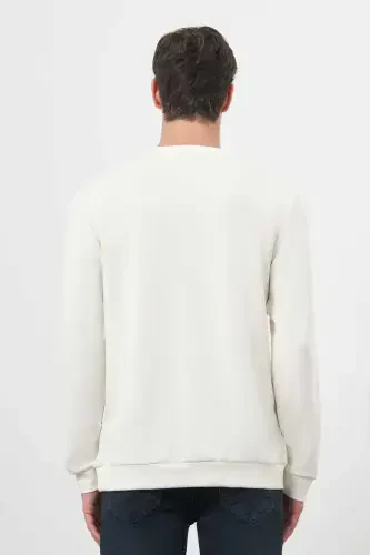 Morven Erkek Ekru Trend Bisiklet Yaka Sweat-Shirt - 5