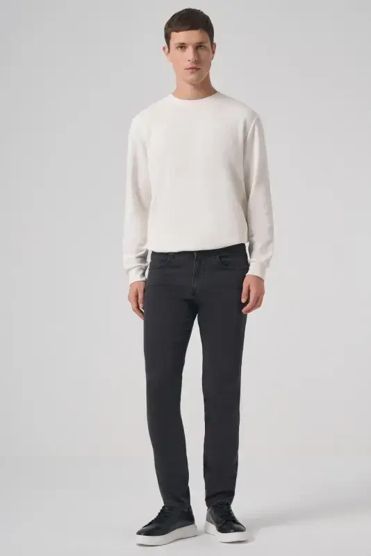 Morven Erkek Füme Denim 5 Cep Dynamic Fit Jean Kot Pantolon - 3