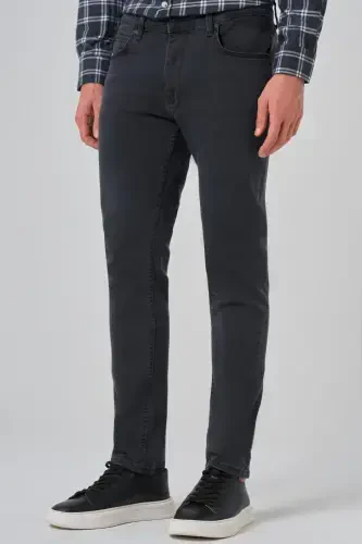 Morven Erkek Füme Denim 5 Cep Slim Fit Jean Kot Pantolon - 3