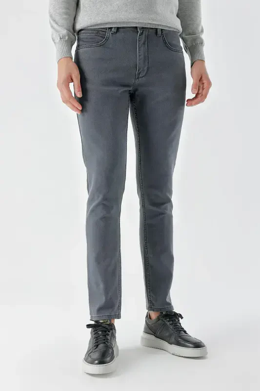 Morven Erkek Füme Mevsimlik Pamuk 5 Cep Slim Fit Jean Pantolon - 2