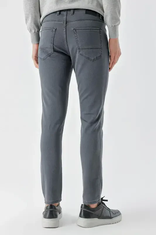Morven Erkek Füme Mevsimlik Pamuk 5 Cep Slim Fit Jean Pantolon - 4