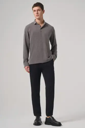 Morven Erkek Füme Trend Düğmeli Polo Yaka Sweatshirt - 4