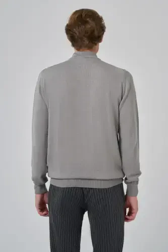 Morven Erkek Gri Basic Yarım Balıkçı Yaka Dynamic Fit Rahat Kesim Triko - 5