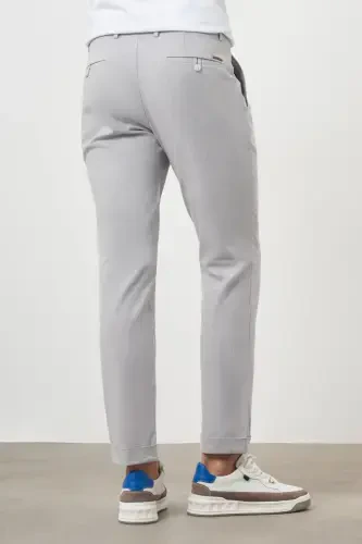 Morven Erkek Gri Pamuk Keten Trend İpli Jogger Slim Fit Spor Pantolon - 4